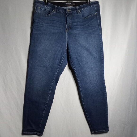 Torrid Premium Women's Size 22R Sky High Skinny Dark Wash Denim Jeans - Picture 3 of 10
